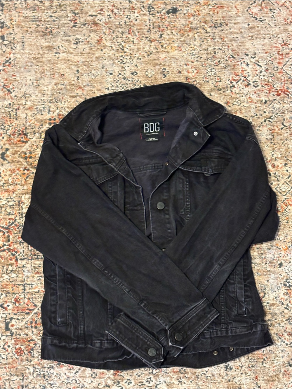 BDG Washed Black Denim Trucker Jacket